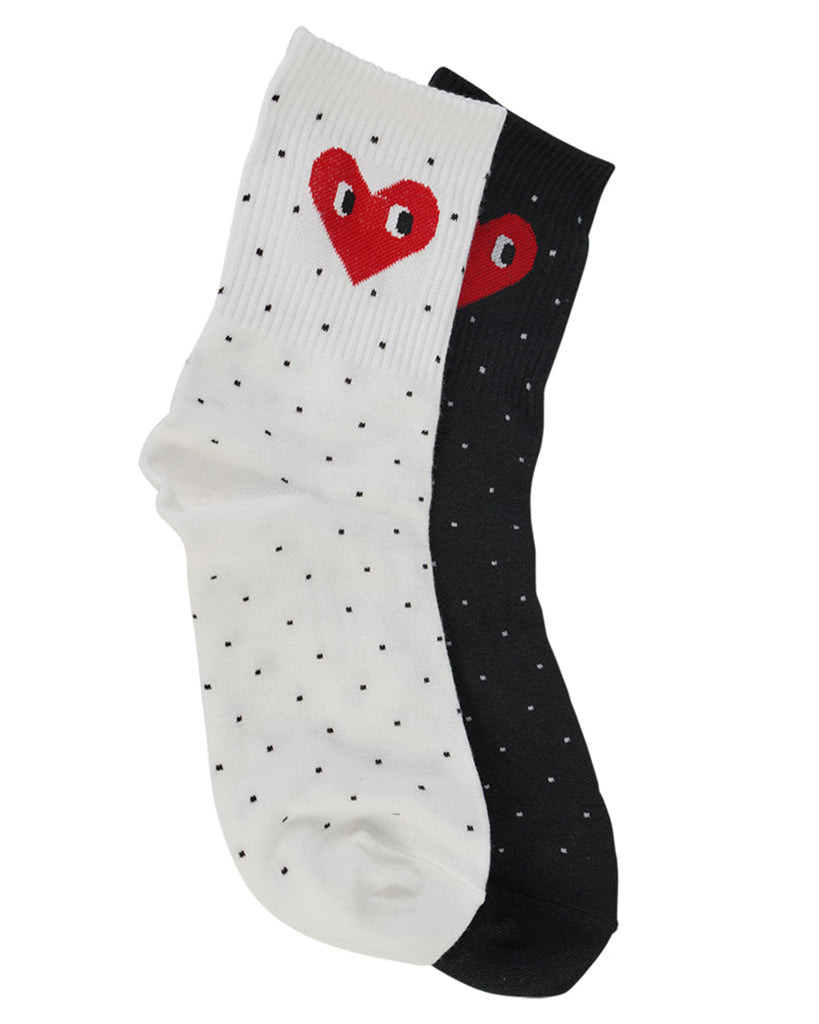 LimLim Polka Heart Socks - Womens - White