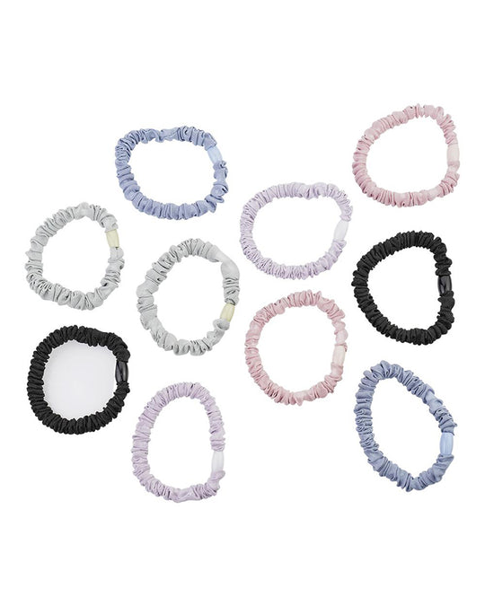 LimLim Satin Mix Scrunchie Elastics Assorted 10 Pack