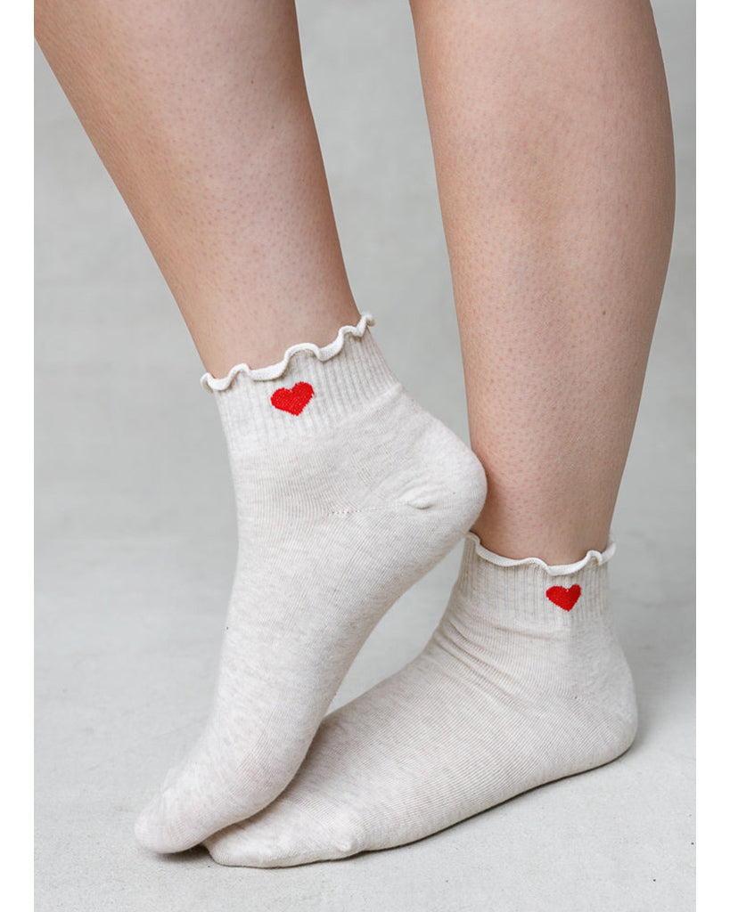 LimLim Short Heart Frilled Socks - P4647S