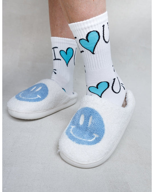 LimLim Smiley Teddy Full Slippers - Womens