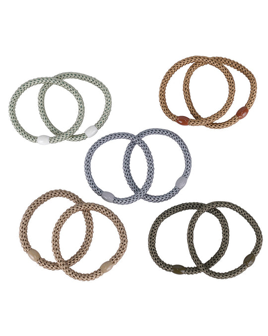 LimLim Thin Braided Neutral Elastic Bundle Assorted 6 Pack