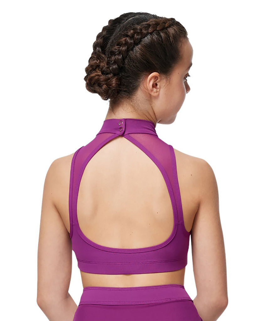 Lulli Dancewear Denize Mesh Mock Neck Bra Crop Top - LUB379C Girls - Dancewear - Tops - Dancewear Centre Canada