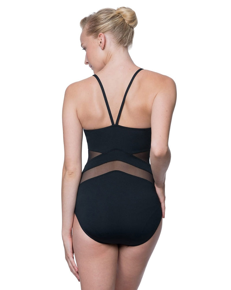 Lulli Dancewear Michelle Mesh Insert Camisole Leotard - LUF408 Womens - Dancewear - Bodysuits &amp; Leotards - Dancewear Centre Canada