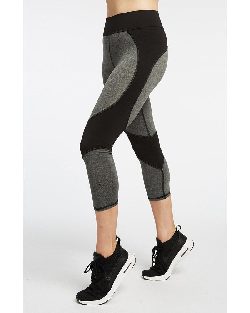 Michi Impulse Crop Legging - Womens - Grey/Black - Activewear - Bottoms - Dancewear Centre Canada