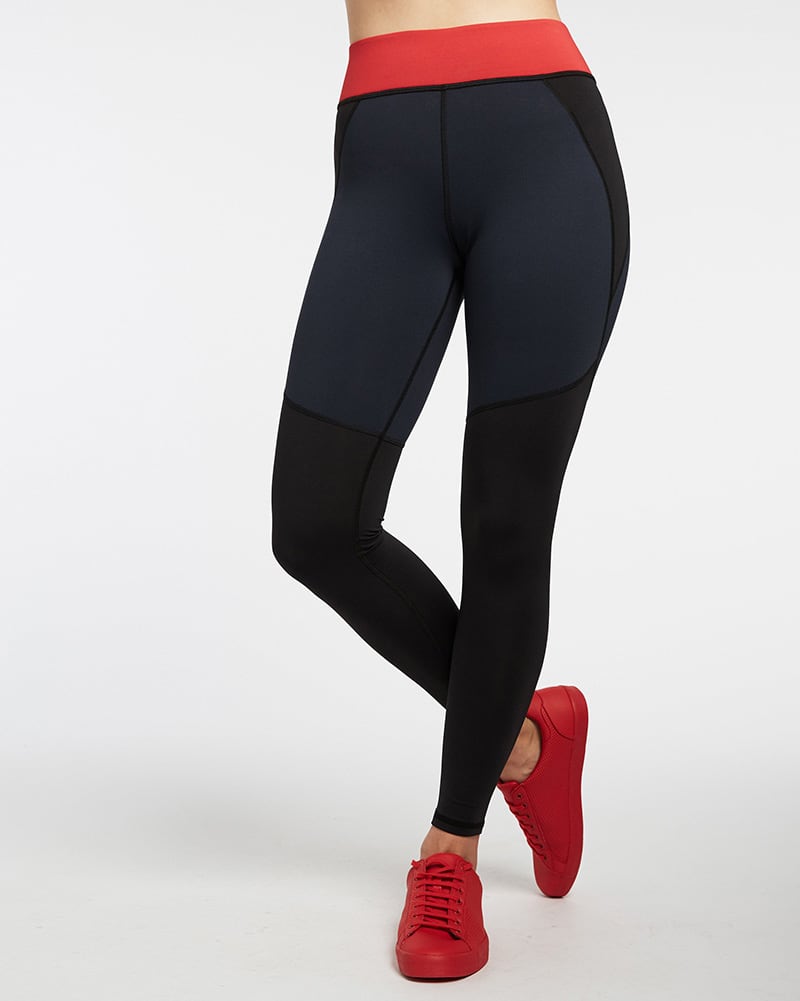 Michi Tidal Legging - Womens - Black/Deep Sea Navy - Activewear - Bottoms - Dancewear Centre Canada