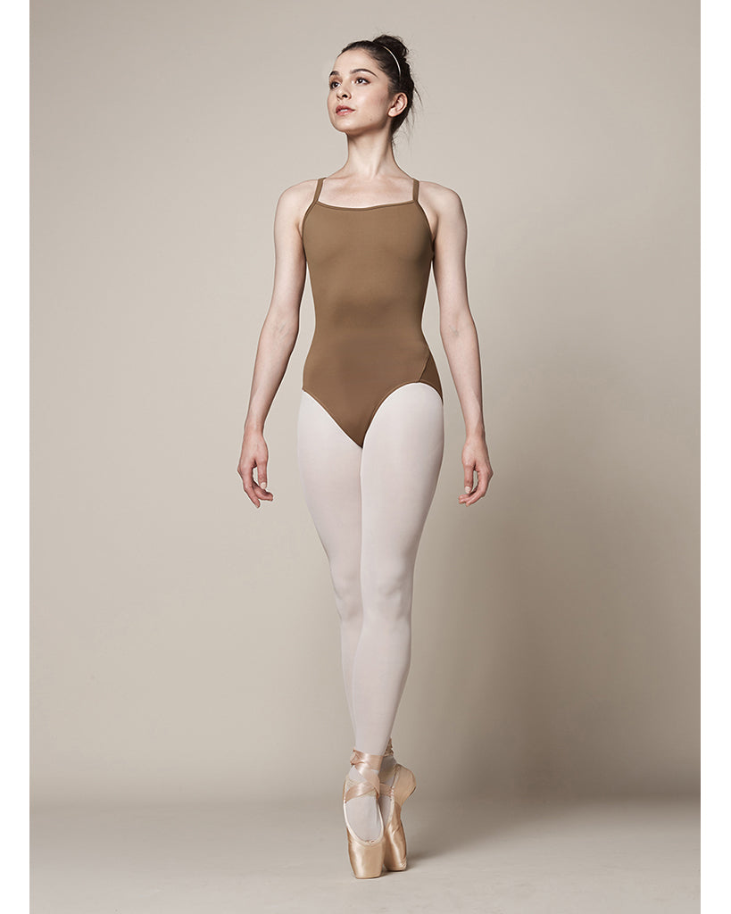 Mirella Flock Mesh Open Back Camisole Leotard - M4031LM Womens - Dancewear - Bodysuits &amp; Leotards - Dancewear Centre Canada