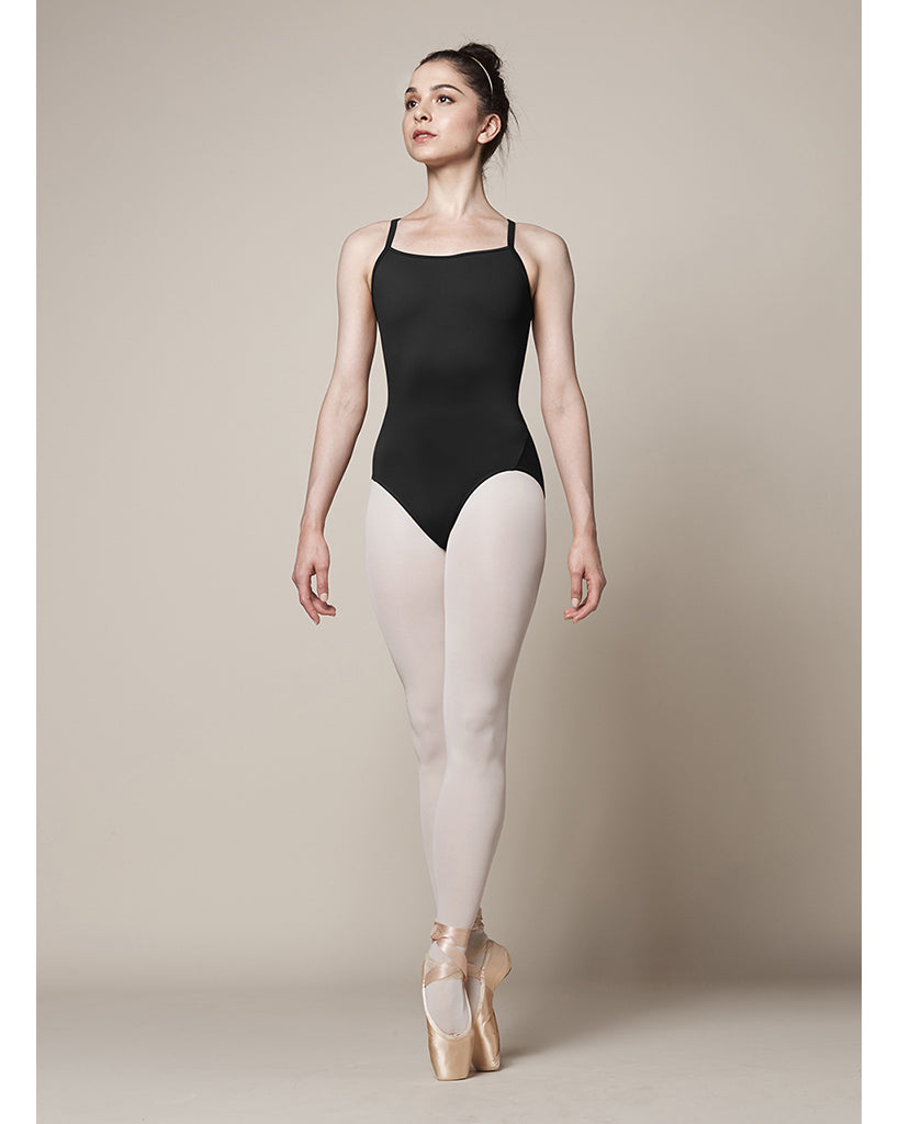 Mirella Flock Mesh Open Back Camisole Leotard - M4031LM Womens - Dancewear - Bodysuits &amp; Leotards - Dancewear Centre Canada