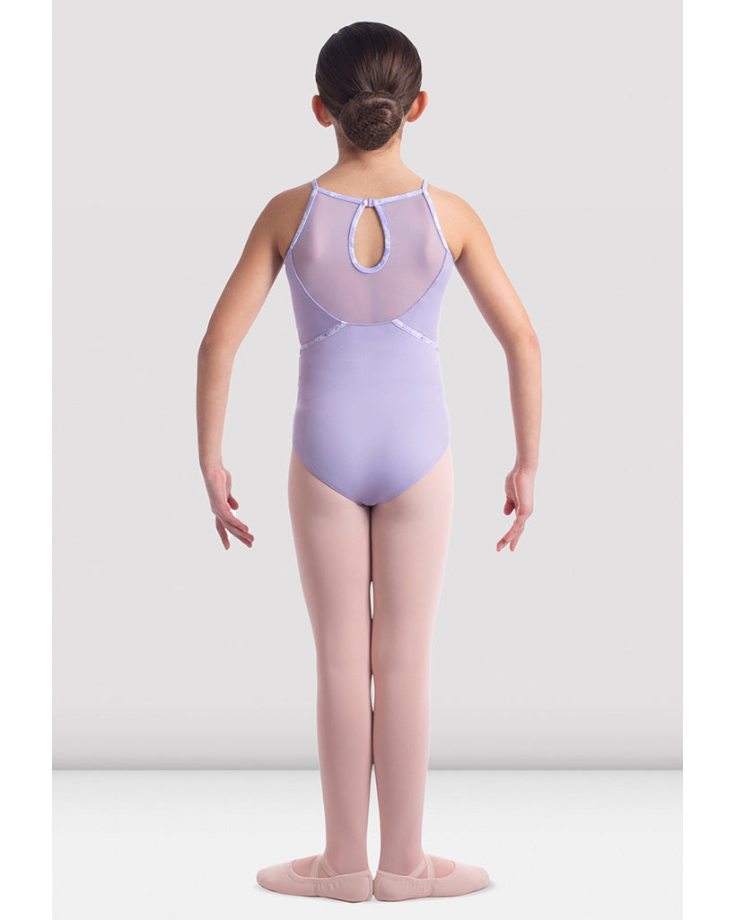 Mirella Jardin Printed Bind Detail Mesh Insert Camisole Leotard - M1235C Girls - Dancewear - Bodysuits &amp; Leotards - Dancewear Centre Canada