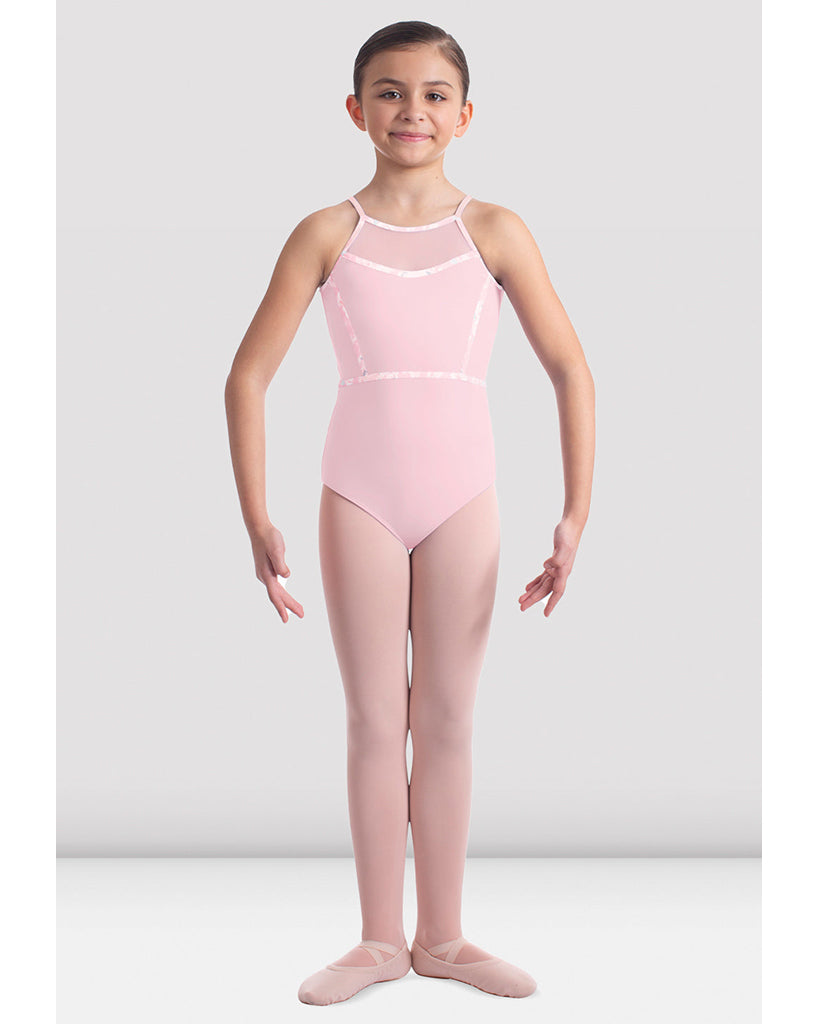 Mirella Jardin Printed Bind Detail Mesh Insert Camisole Leotard - M1235C Girls - Dancewear - Bodysuits &amp; Leotards - Dancewear Centre Canada