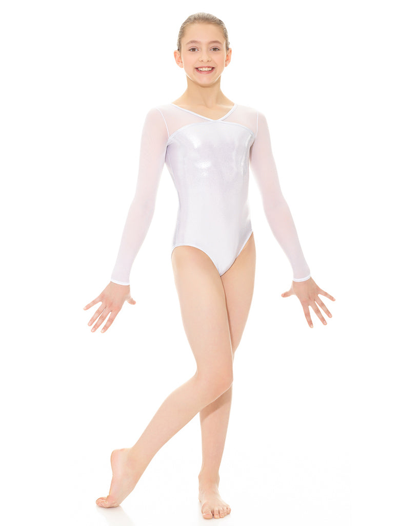 Mondor Metallic Mesh Long Sleeve Gymnastics Leotard - 17890 Womens - Dancewear - Gymnastics - Dancewear Centre Canada