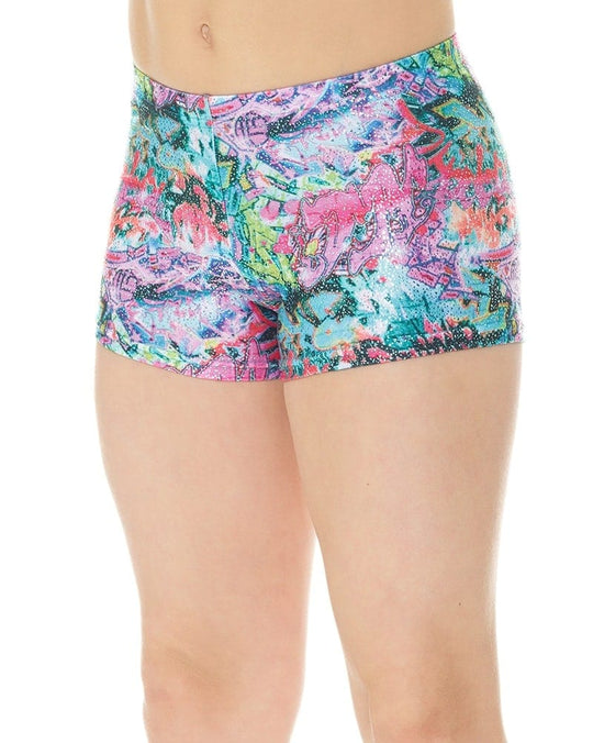 Mondor Pattern Print Gymnastic Shorts - 27825CP Girls