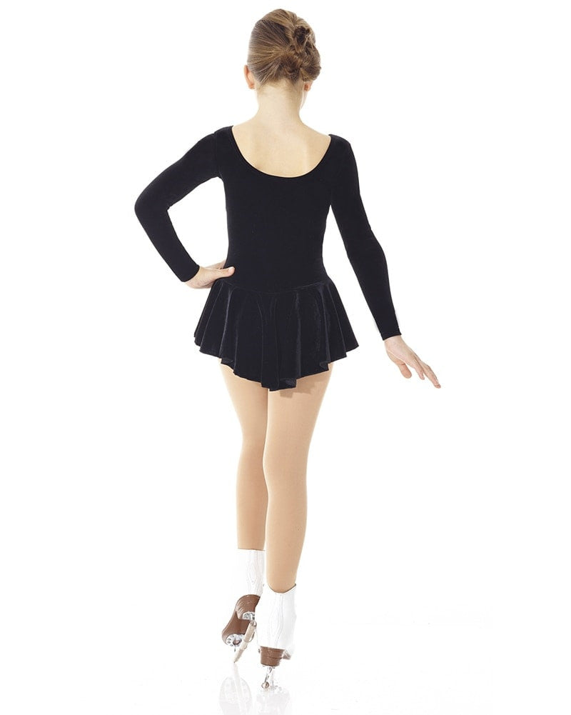 Mondor Born To Skate Velvet Skating Dress - 2850C Girls - Black - Dancewear - Skating - Dancewear Centre Canada