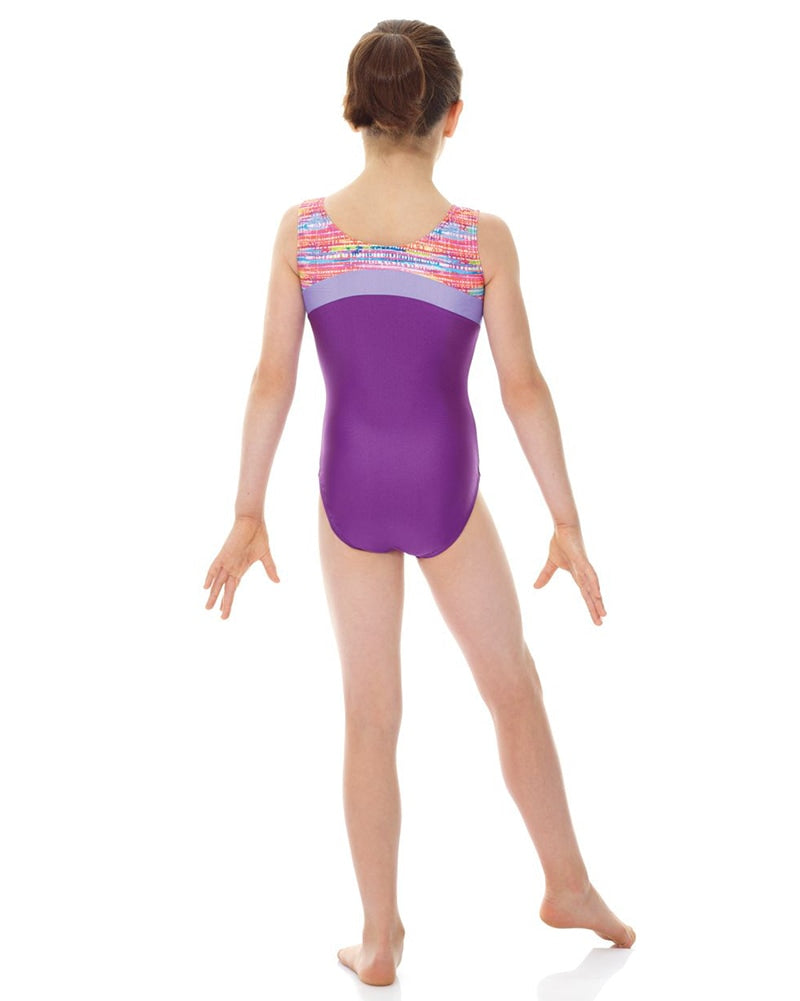 Mondor Combination Contrasting Print Gymnastic Tank Leotard - 27847C Girls - Dancewear - Gymnastics - Dancewear Centre Canada