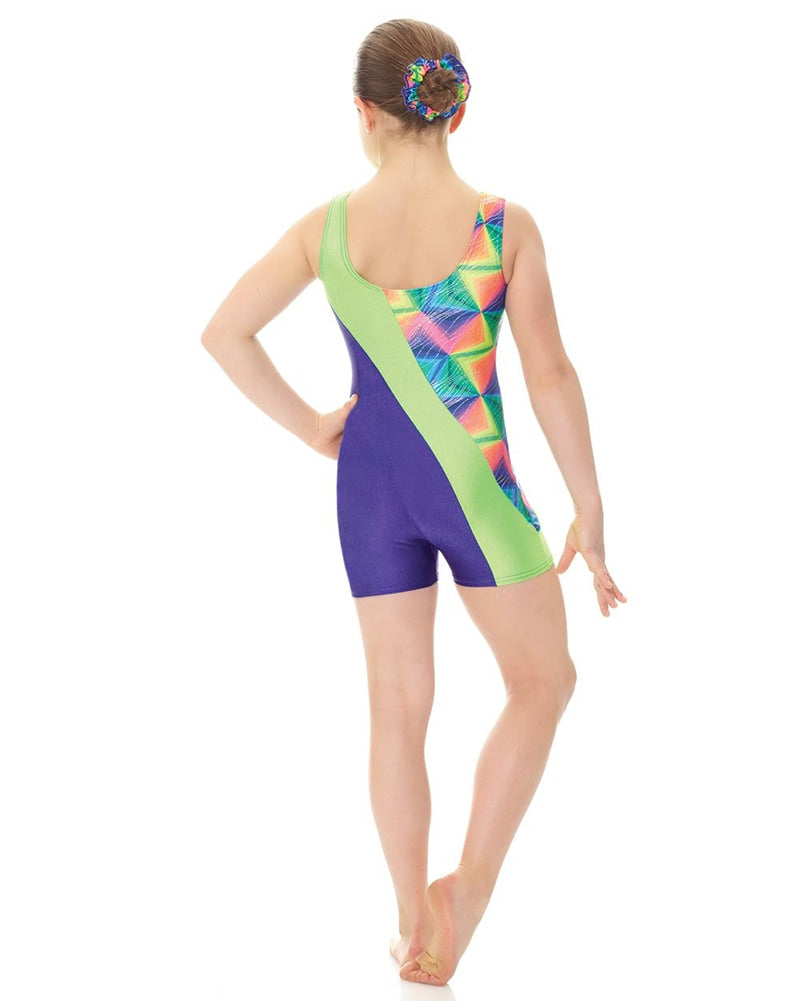 Mondor Combination Print Gymnastic Tank Biketard - 27885C Girls - Dancewear - Gymnastics - Dancewear Centre Canada