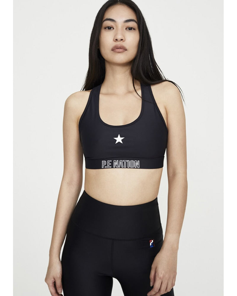 PE Nation Circuit Racer Sports Bra - Womens - Black