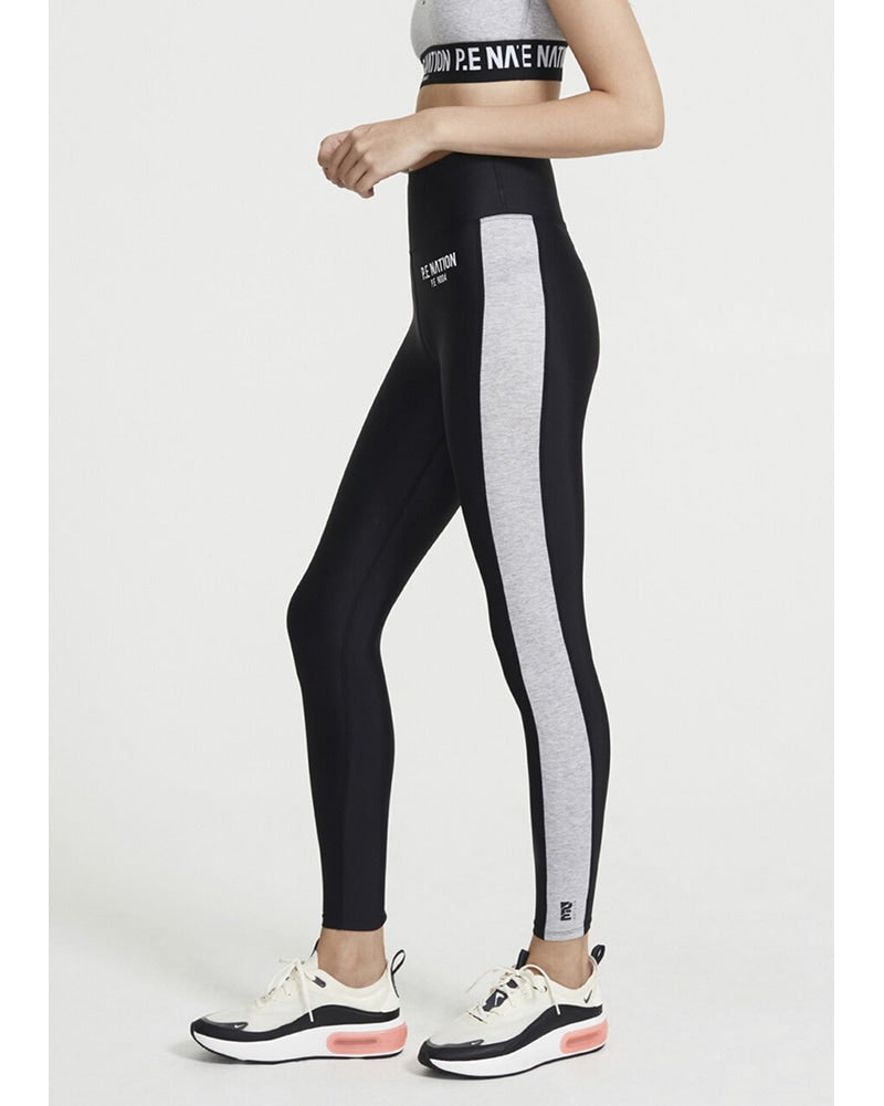 PE Nation Free Formation Legging - Womens - Grey Marl/Black