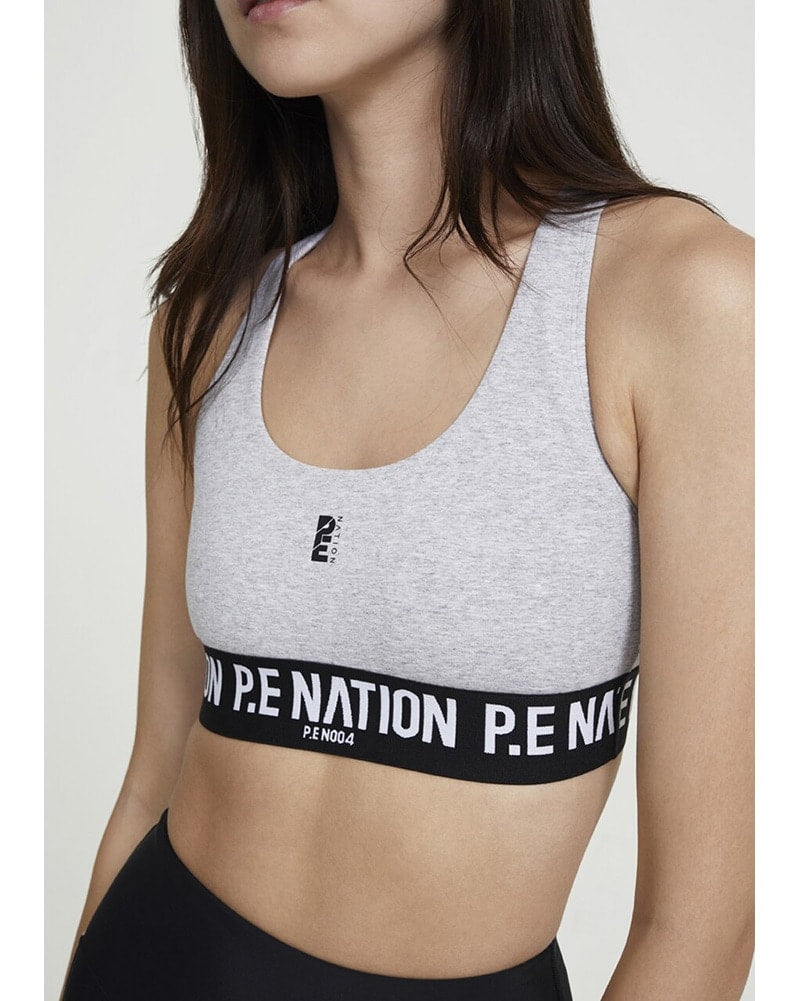 PE Nation Free Formation Sports Bra - Womens - Grey Marl - Activewear - Tops - Dancewear Centre Canada