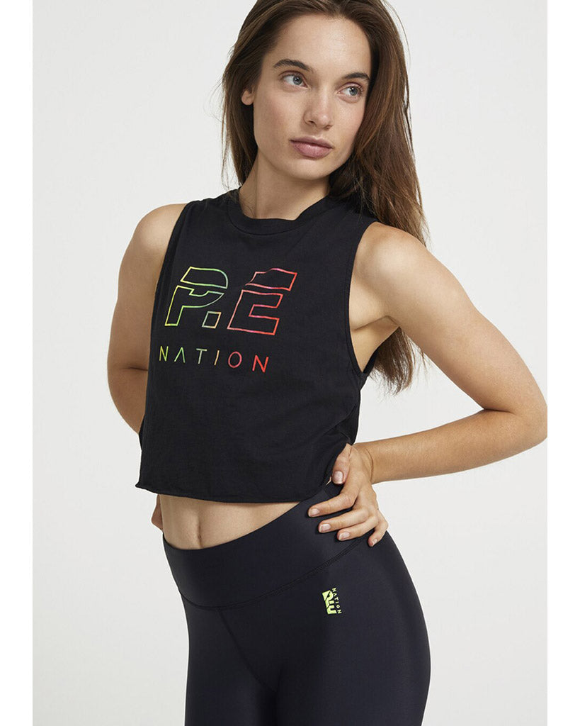 PE Nation Shuffle Cropped Tank - Womens - Black - Activewear - Tops - Dancewear Centre Canada