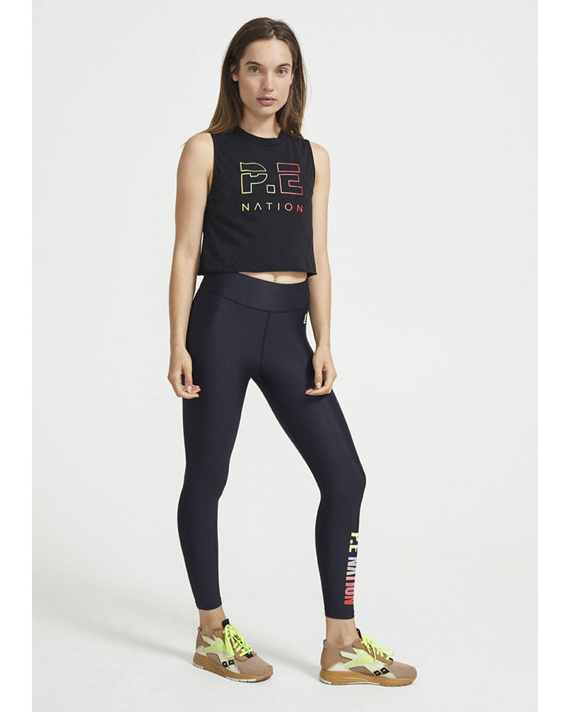 PE Nation Shuffle Cropped Tank - Womens - Black - Activewear - Tops - Dancewear Centre Canada