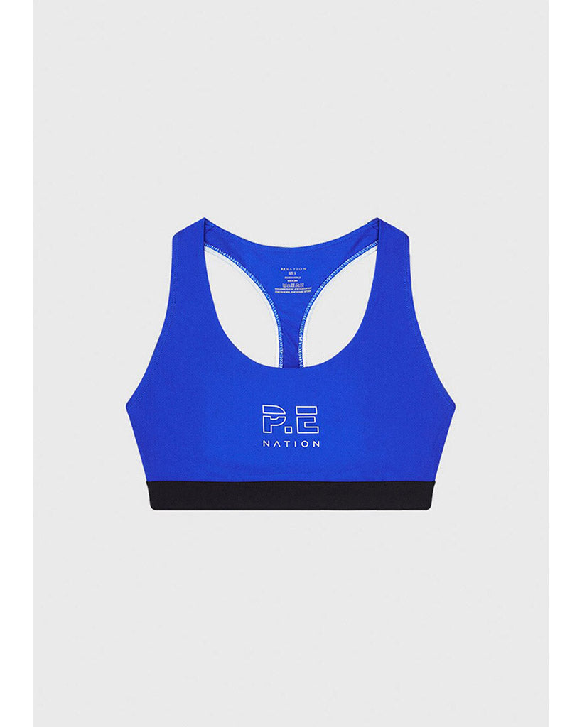 PE Nation Square Up Sports Bra - Womens - Bright Blue - Dancewear Centre