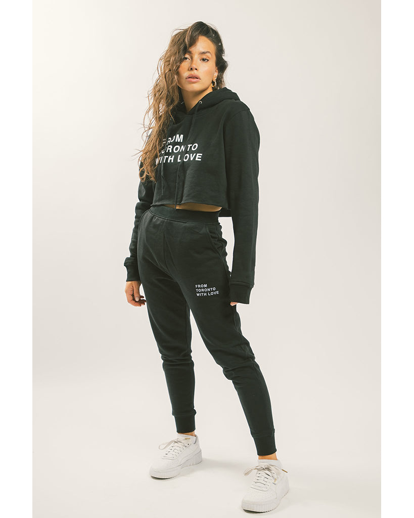 Peace Collective From Toronto With Love Cropped Hoodie - Womens - Black - Activewear - Tops - Dancewear Centre Canada
