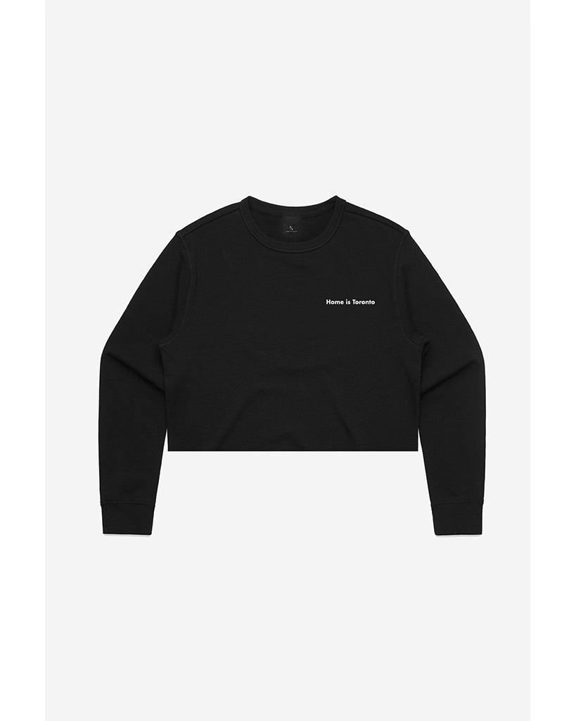 Peace Collective Home is Toronto Minimal Logo Cropped Crewneck - Womens - Black - Activewear - Tops - Dancewear Centre Canada