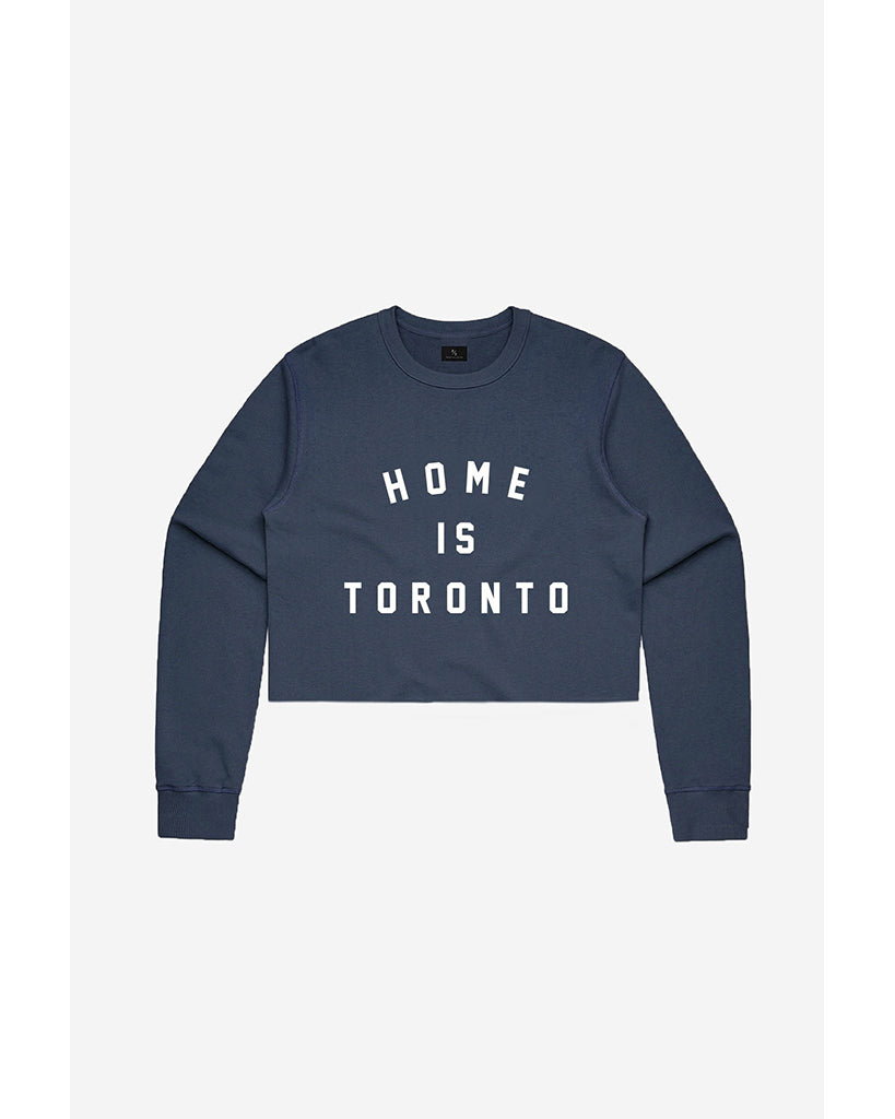 Peace Collective Home is Toronto Varsity Cropped Crewneck - Womens - Navy - Activewear - Tops - Dancewear Centre Canada