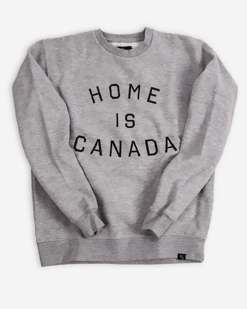 Peace Collective Home Is Canada Crewneck Sweatshirt - Womens - Grey - Activewear - Tops - Dancewear Centre Canada