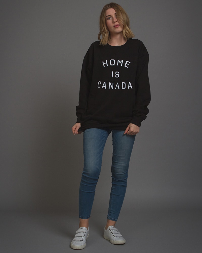 Peace Collective Home Is Canada Crewneck Sweatshirt Womens Black Dancewear Centre