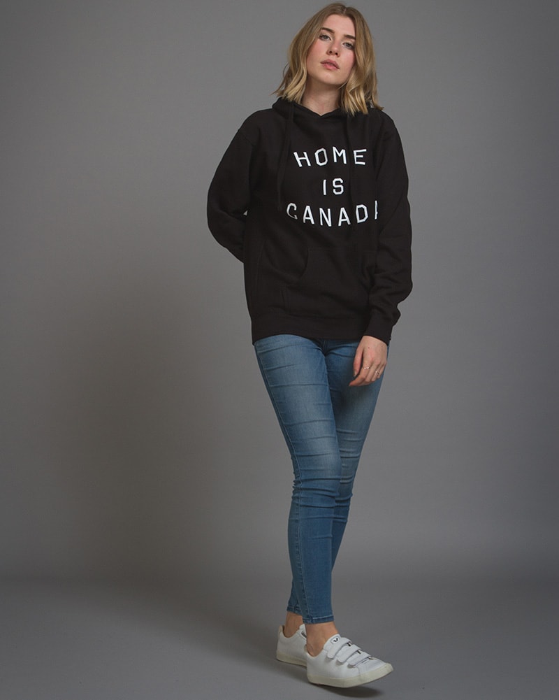 Peace Collective Home Is Canada Hoodie Sweatshirt Womens Black