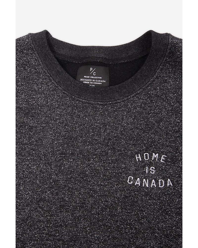 Peace Collective Home Is Canada Melange Crewneck Sweatshirt - Womens - Black - Activewear - Tops - Dancewear Centre Canada