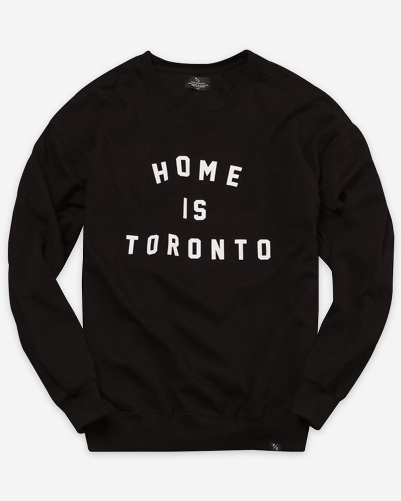 Peace Collective Home Is Toronto Varsity Crewneck Sweatshirt - Womens - Black - Activewear - Tops - Dancewear Centre Canada