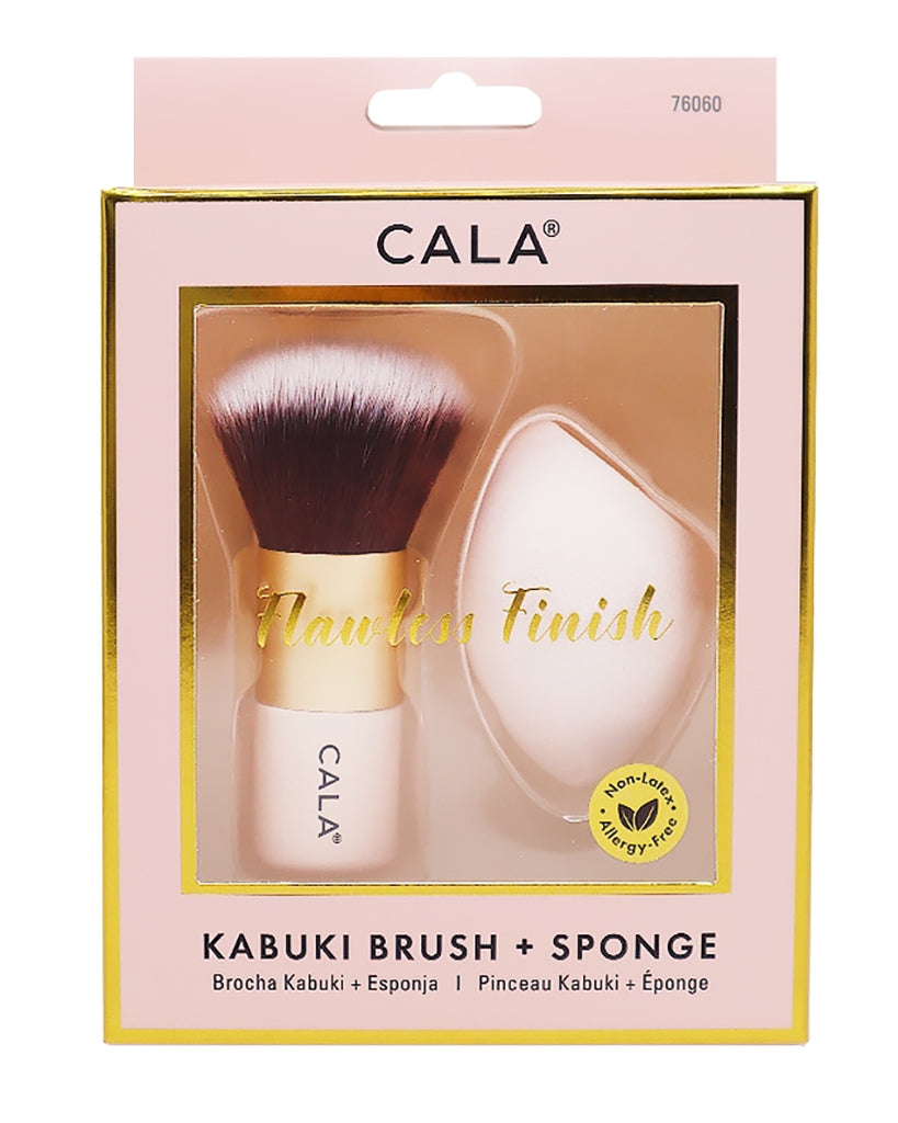 Pineapple Beauty Cala Kabuki Brush and Blending Sponge Set - Pink