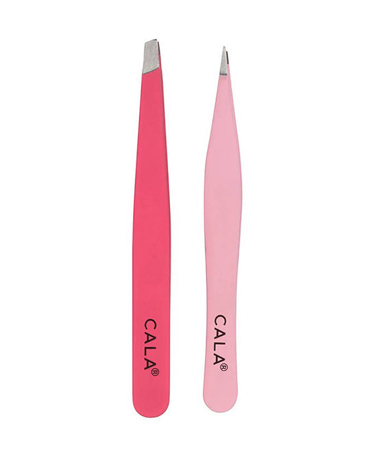 Pineapple Beauty Cala Soft Touch Duo Tweezer Set - Light Pink / Pink