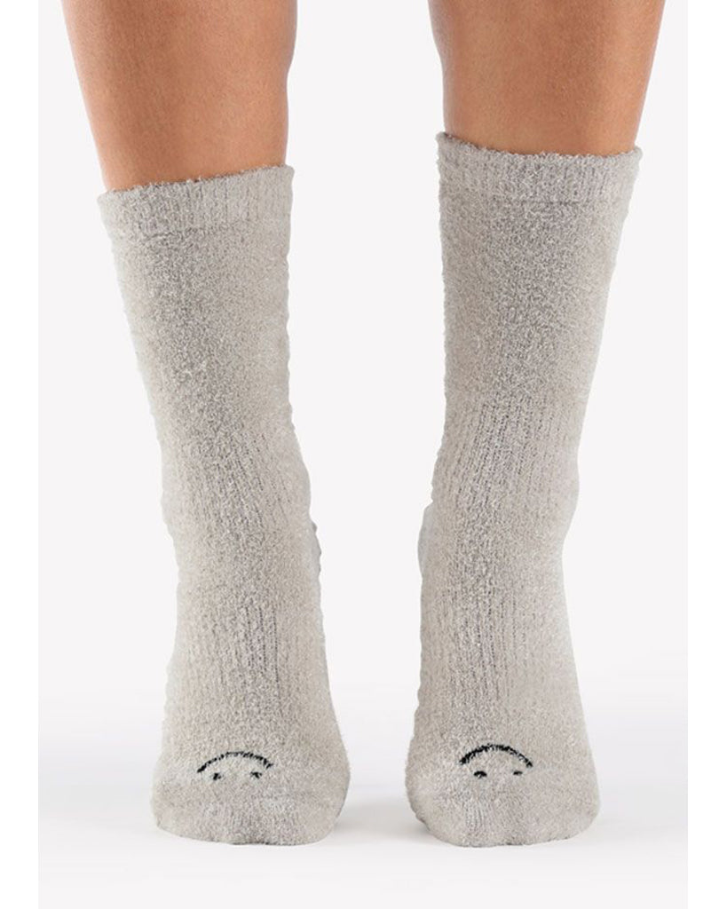 Pointe Studio Happy Cloud Crew Grip Ankle Sock - Womens - Heather Grey