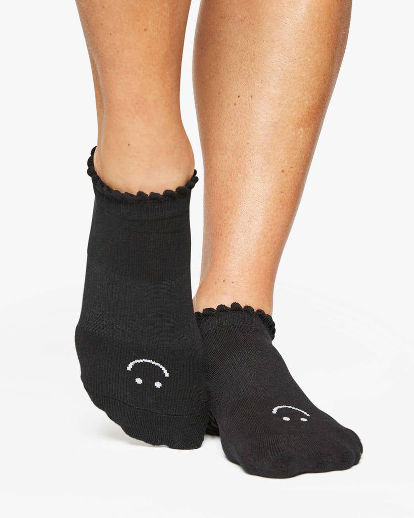 Pointe Studio Happy Full Foot Grip Sock - Womens - Black - Dancewear Centre