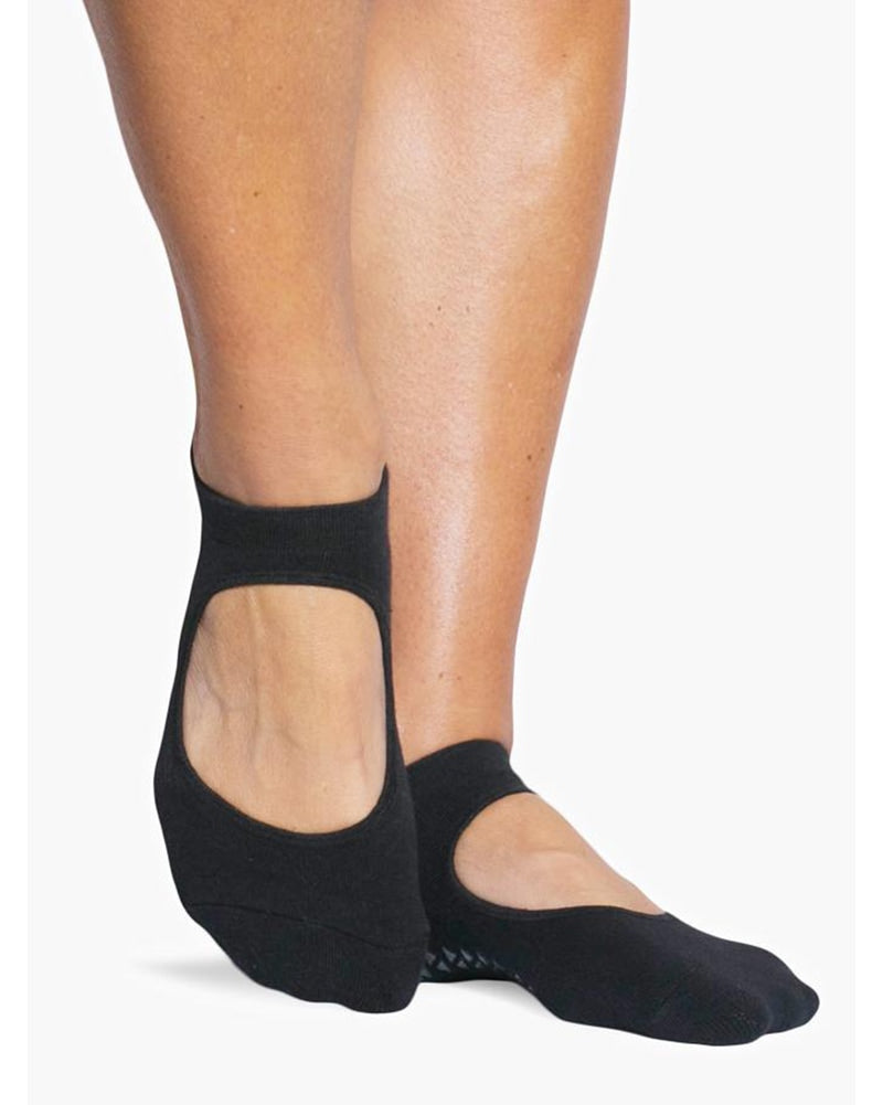 Pilates Yoga Barre Grip Socks Crew Womens