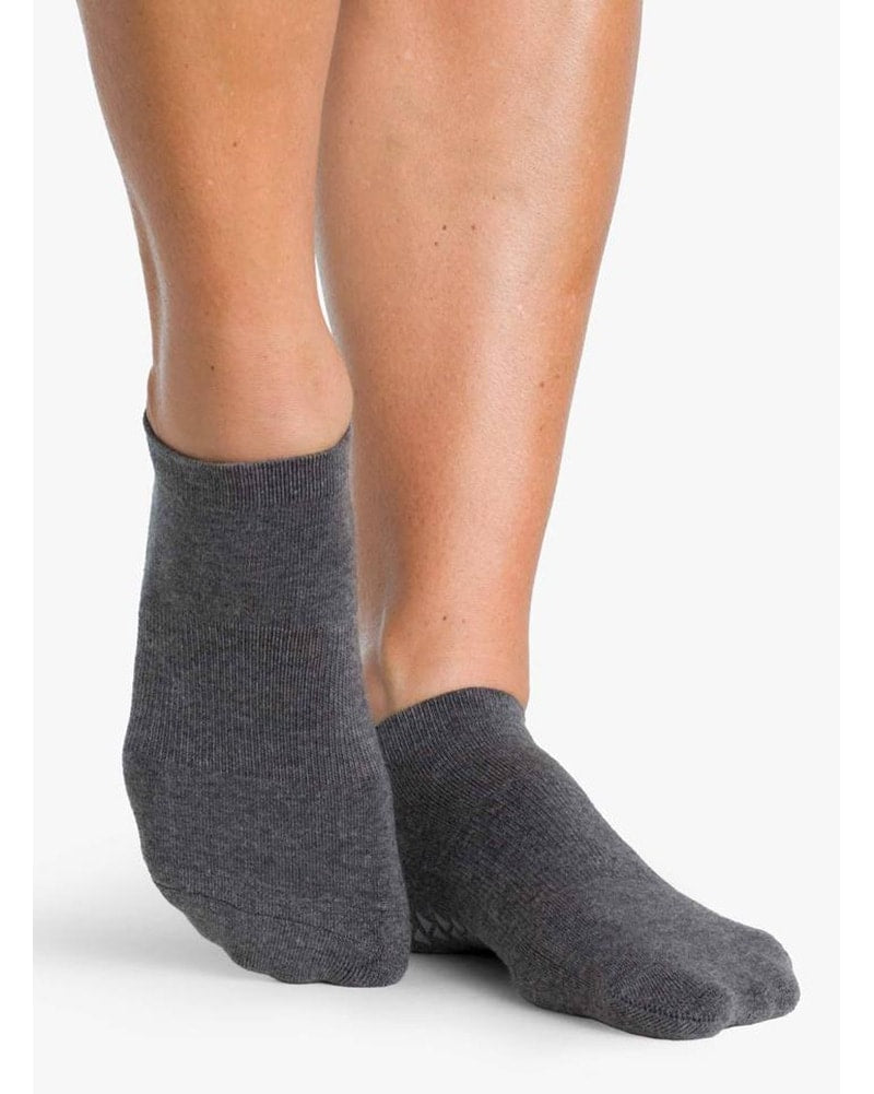 Pointe Studio Union Full Foot Grip Sock Womens Charcoal
