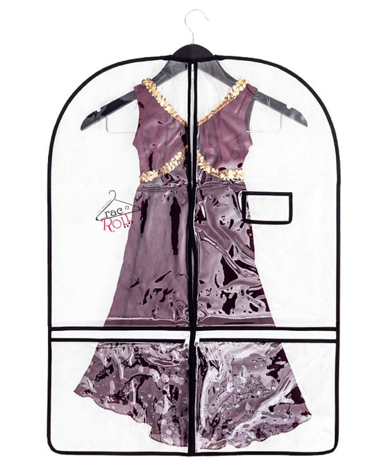 Rac n Roll Half Length Clear Vinyl/Woven Garment Bag With Pockets