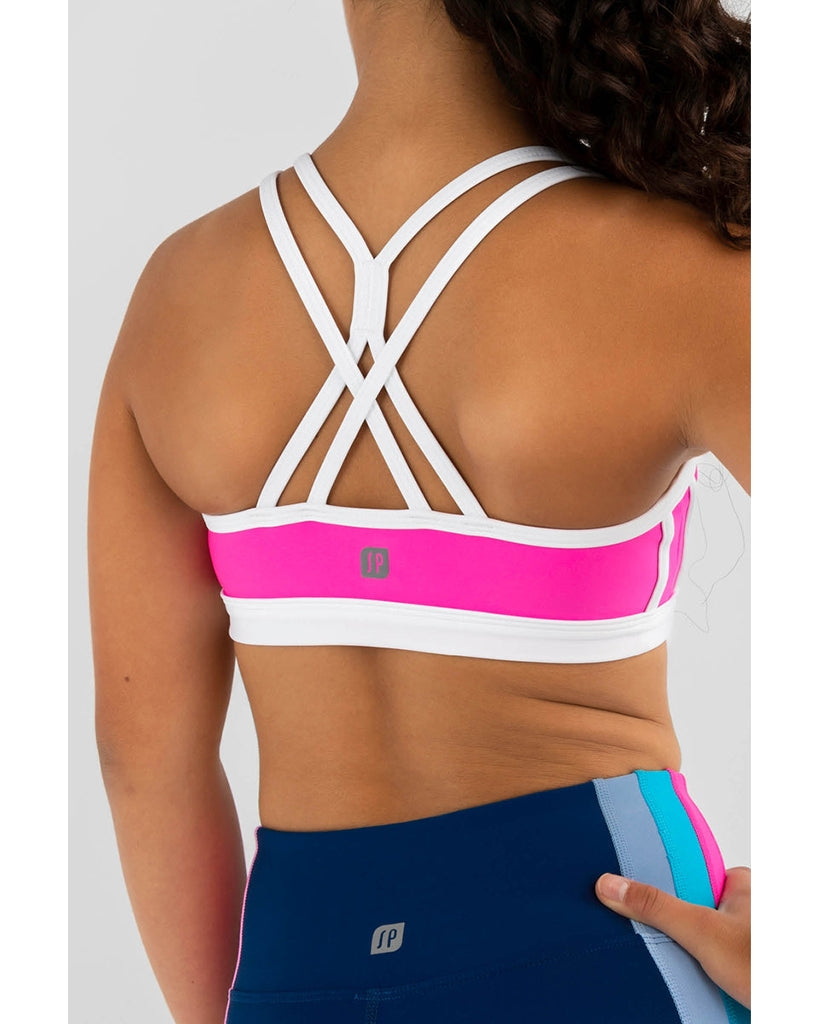 Sylvia P Shae Crop Top - Girls - Neon Pink / White