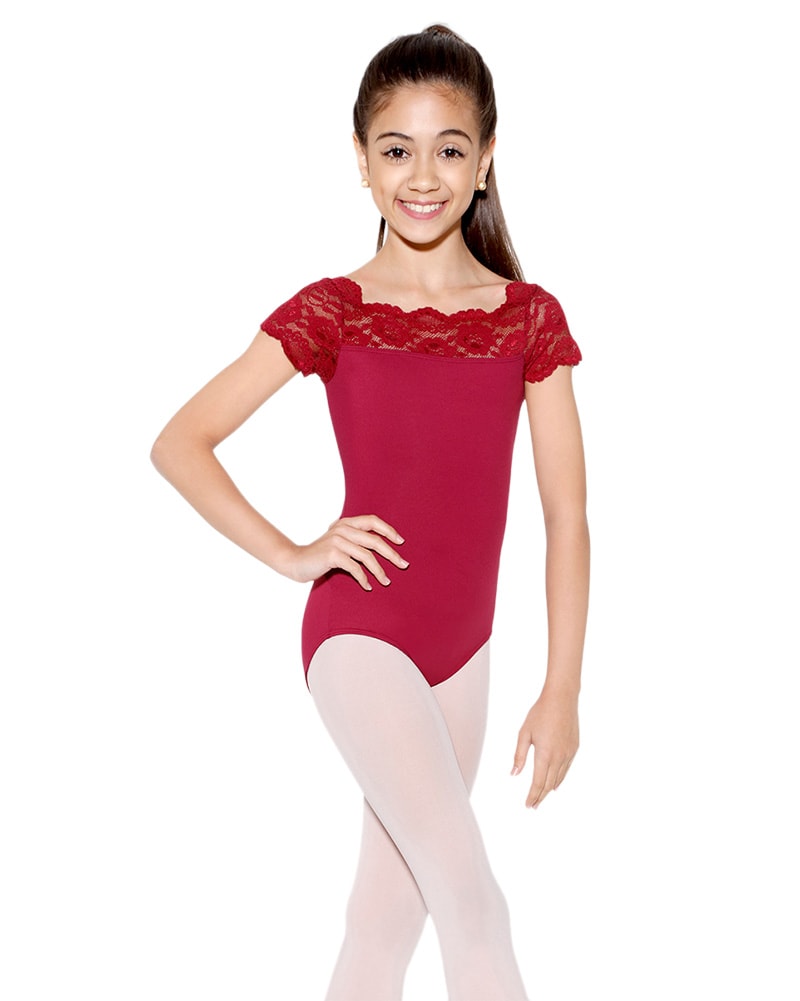 So Danca Tilly Stretch Lace Cap Sleeve Leotard - SL17 Girls - Dancewear - Bodysuits &amp; Leotards - Dancewear Centre Canada