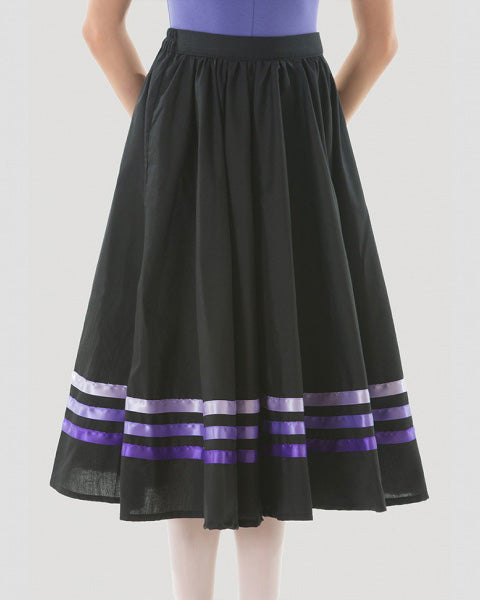 Sonata Royal Academy of Dance Character Skirt With Purple Ribbons - Girls