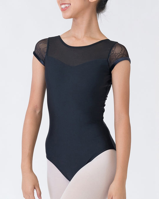 Sonata Ebony Cap-Sleeved U-Back Leotard - PL1802 Womens