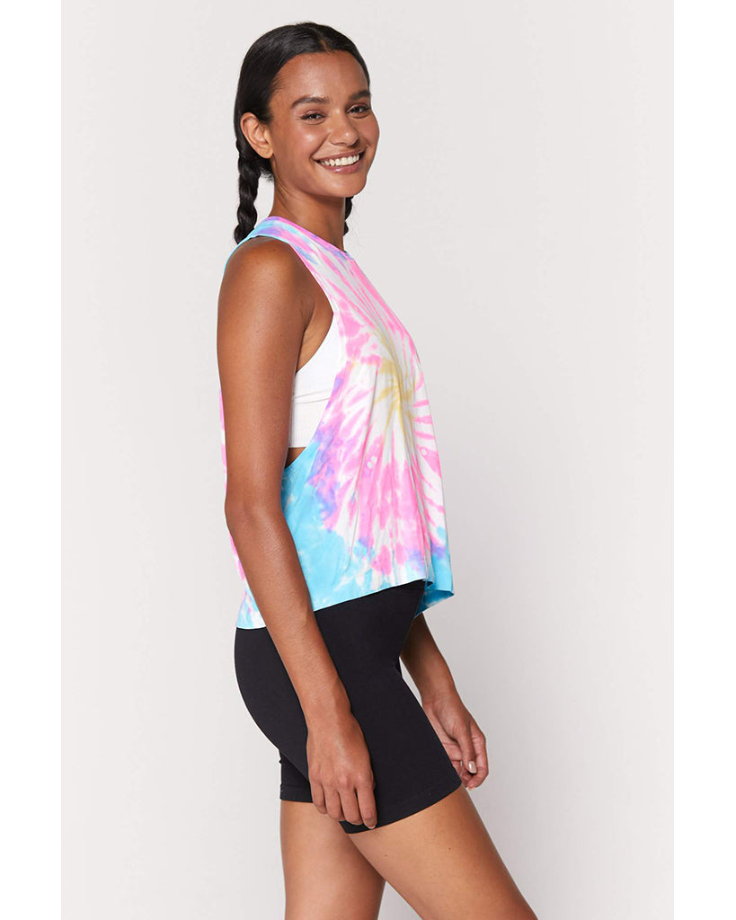 Spiritual Gangster Active Flow Tank Top - SP13611019 - Womens - Sunburst Tie Dye - Activewear - Tops - Dancewear Centre Canada