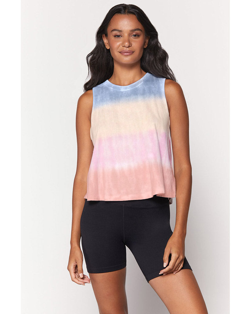 Spiritual Gangster Beautiful Crop Tank - Womens - Seashell Tie Dye - Activewear - Tops - Dancewear Centre Canada