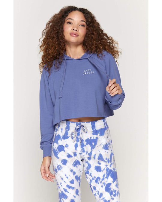 Spiritual Gangster Breezy Luna Crop Hoodie - SU10421006 - Womens - Iris