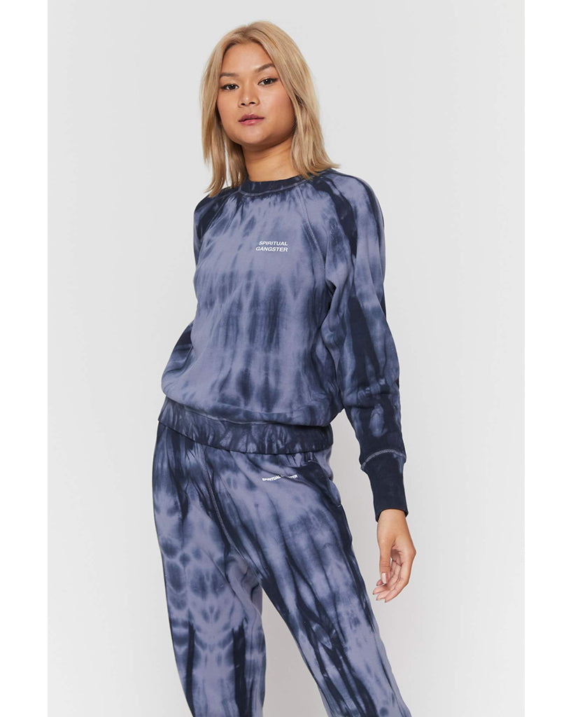 Spiritual Gangster Bridget Raglan Pullover Sweatshirt - HO10417007 - Womens - Steel Tie Dye - Activewear - Tops - Dancewear Centre Canada