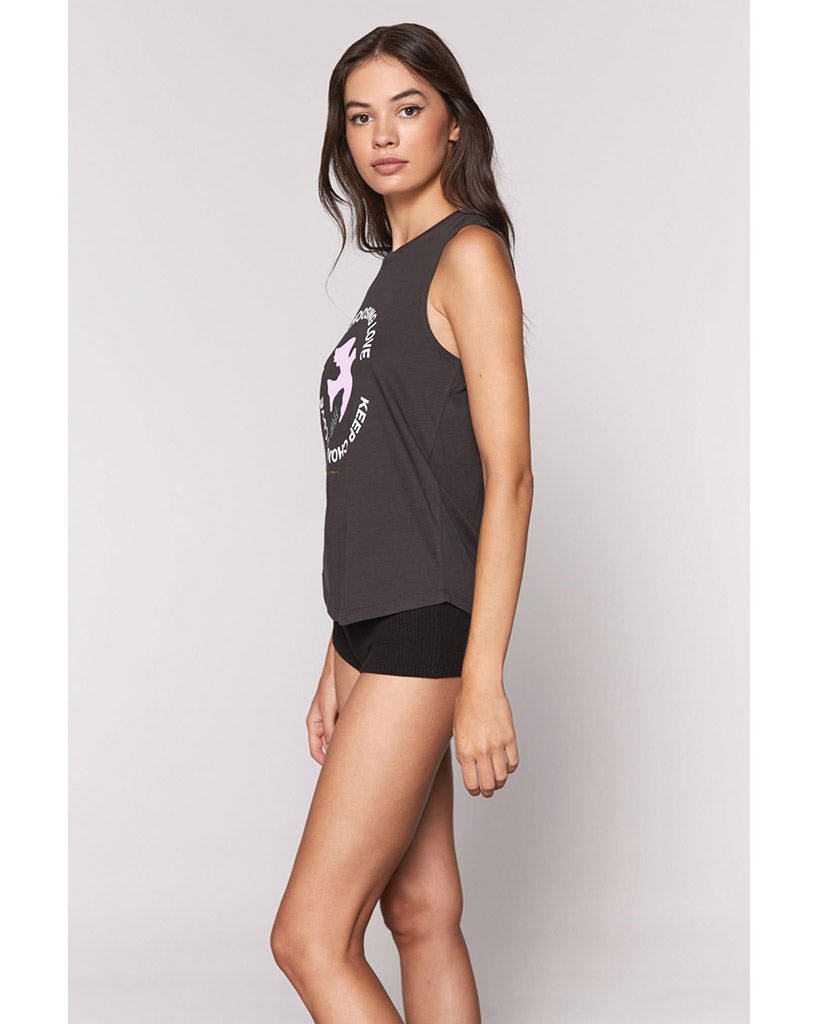 Spiritual Gangster Dove Muscle Tank - SP10411019 - Womens - Vintage Black - Activewear - Tops - Dancewear Centre Canada