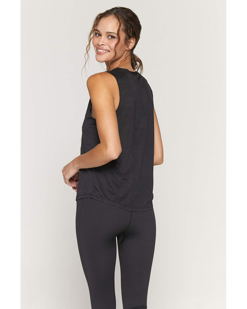 Spiritual Gangster Golden Active Muscle Tank - SU13611010 - Womens - Black - Activewear - Tops - Dancewear Centre Canada