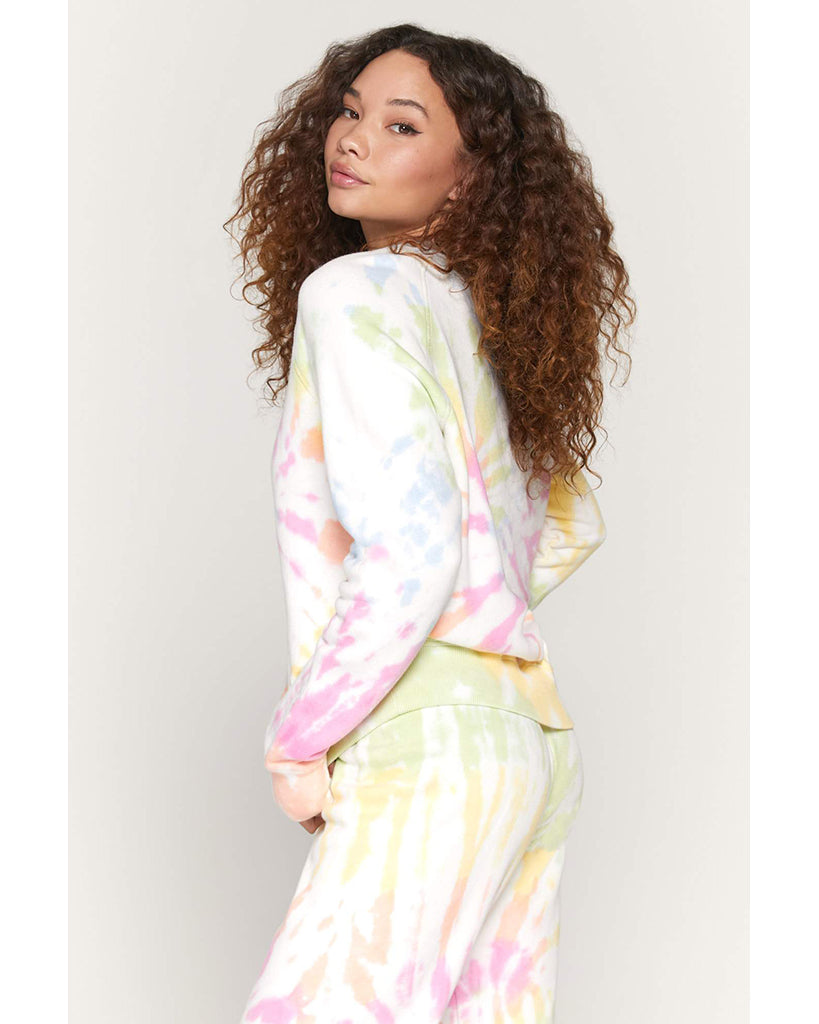 Spiritual Gangster Happy Old School Terry Pullover Sweatshirt - SU10417021 - Womens - Sunny Days Swirl - Activewear - Tops - Dancewear Centre Canada